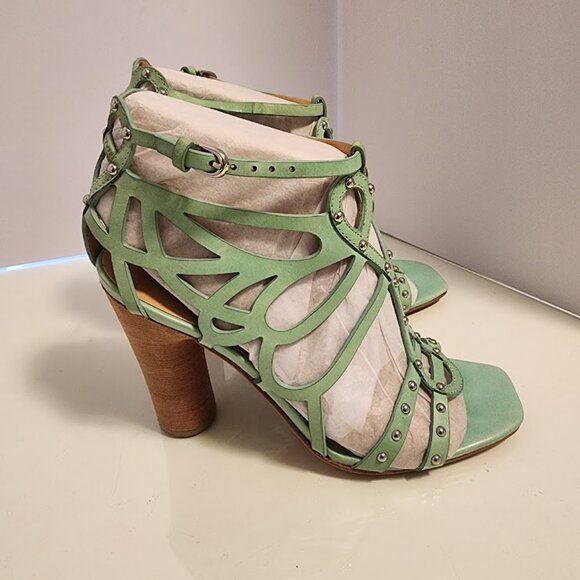 Belle Sigerson Morrison Ola Teal Heeled Sandal - Picture 9 of 9